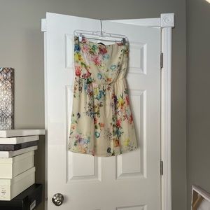 Zara trafaluc collection strapless floral dress size m